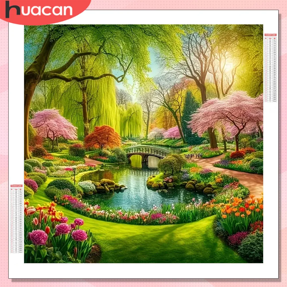 HUACAN Diamant Malerei 5D Garten Landschaft Stickerei Natur Landschaft Mosaik Home Decor Bilder Von Strass