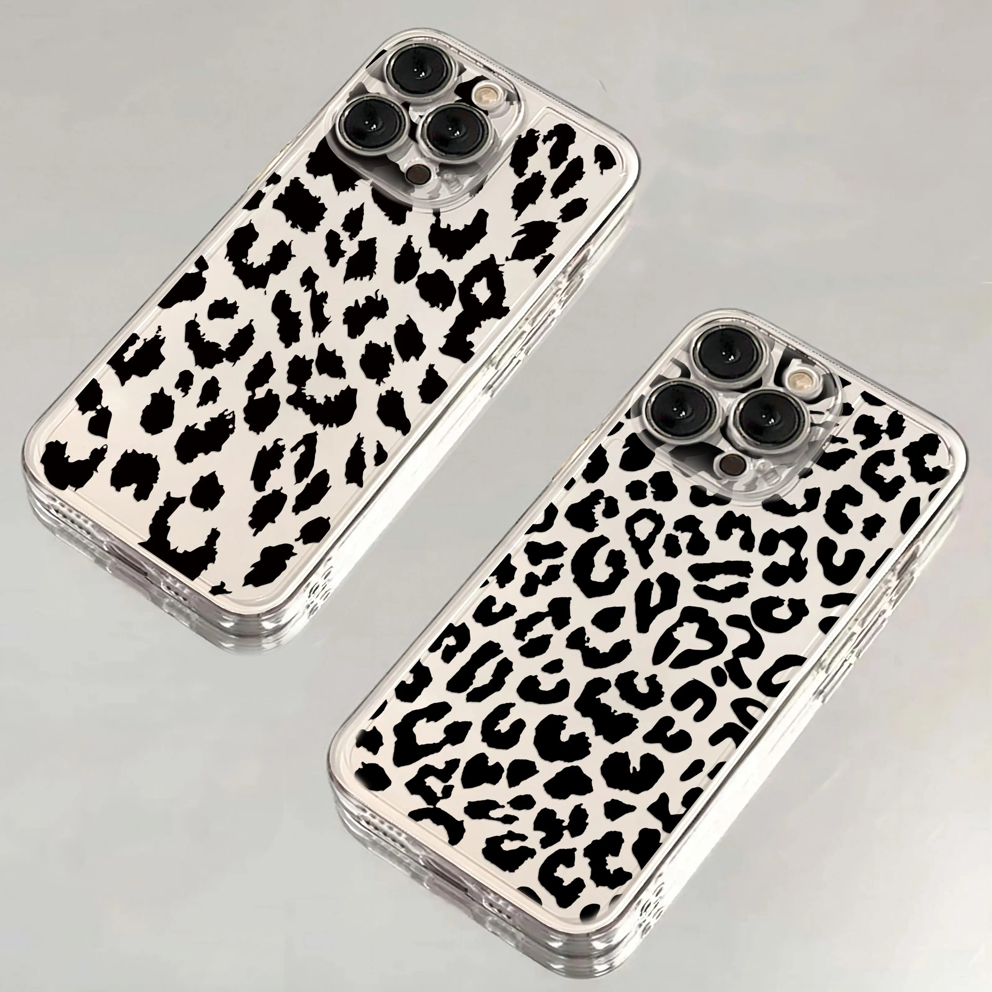 Black Leopard Pattern Luxury Phone Case For OPPO Reno 12F 12 7 11 11F 10 2F 4 8 8T 8Z 7Z 7 6Z 6 5 Pro Plus 4G 5G Clear TPU Cover