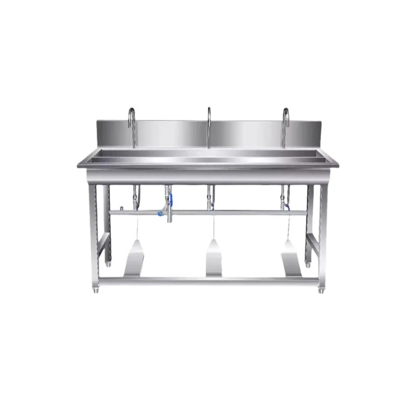 Stainless Steel Multi-Pedestal Handwashing Schools Lavamanos Smart Sink for Hotel Kitchens Hospitals Commercial Restaurant Sink