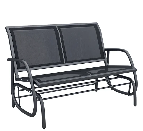 

Кресло-качалка Outsunny Outdoor Glider на 2, качели для патио со стальным каркасом, идеально подходит для сада, крыльца - черный