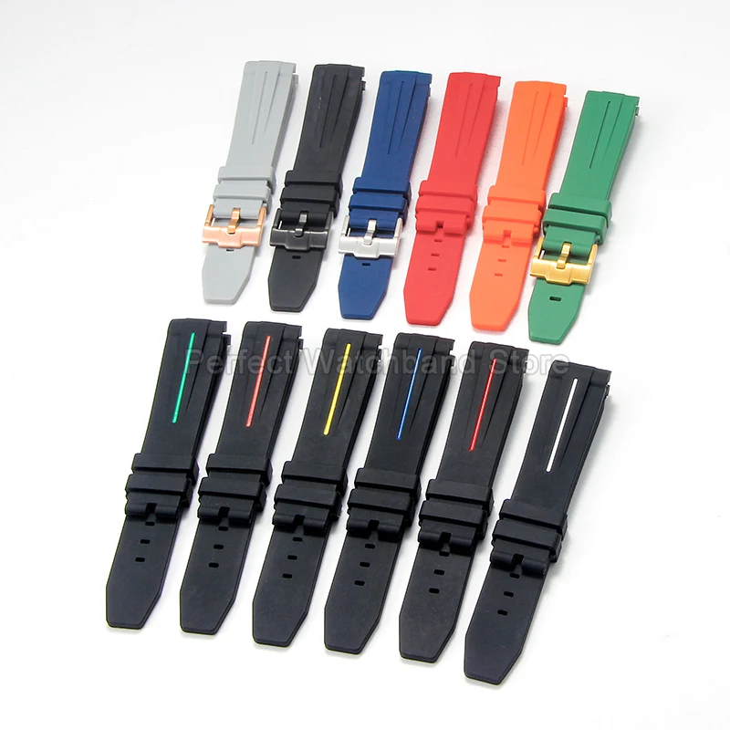 Para Rolex Snoopy marca compartida Luna y Mercury 20mm correa de reloj hebilla de aguja curva Material de silicona ligero para correa Casual