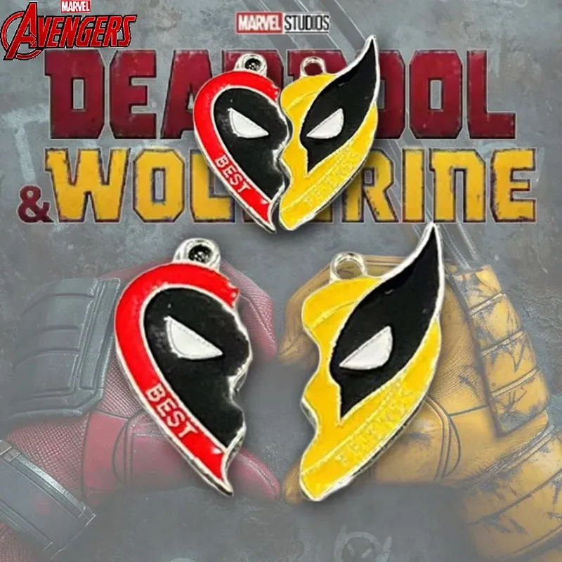 

Disney Marvel Movie Deadpool and Wolverine Pendant Best Friends Keychain Pendant Handmade Earrings Accessories Birthday Gift