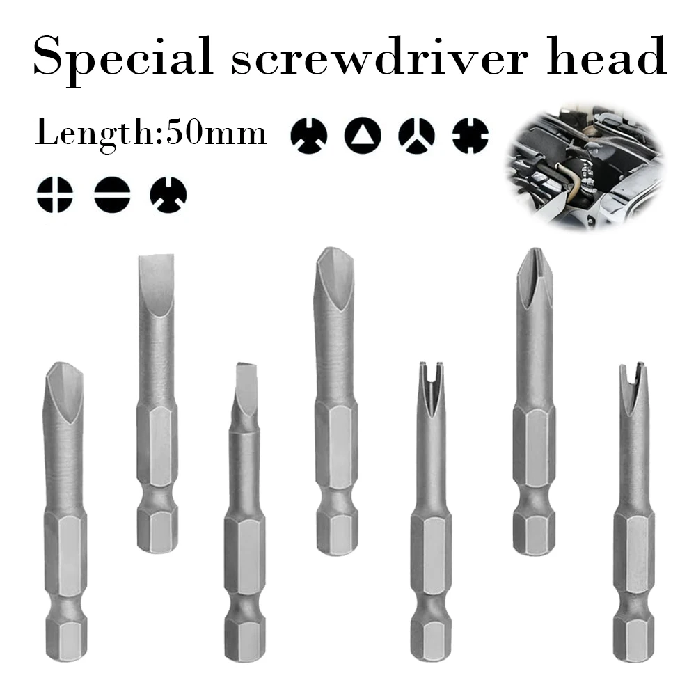 4-13Pcs Y U Shaped Triangle Screwdriver Magnetic Bit 1/4in Inner Cross Three Points Screw Driver Security Tip For Power Drill