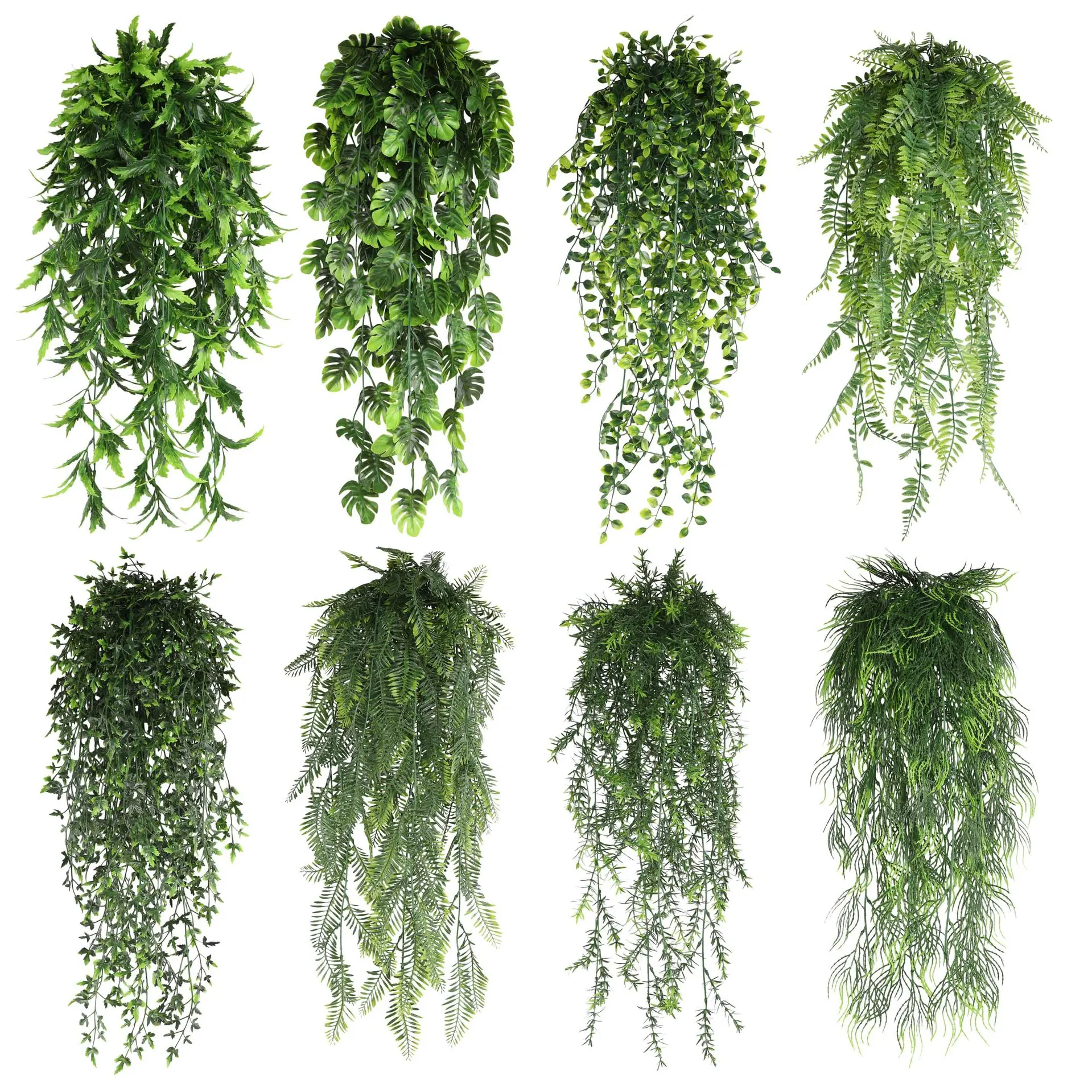 90cm Persian Fern Leaves Vines Home Room Decor Hanging Artificial Plant Plastic Leaf Grass Wedding Party Wall Balcony Decoration