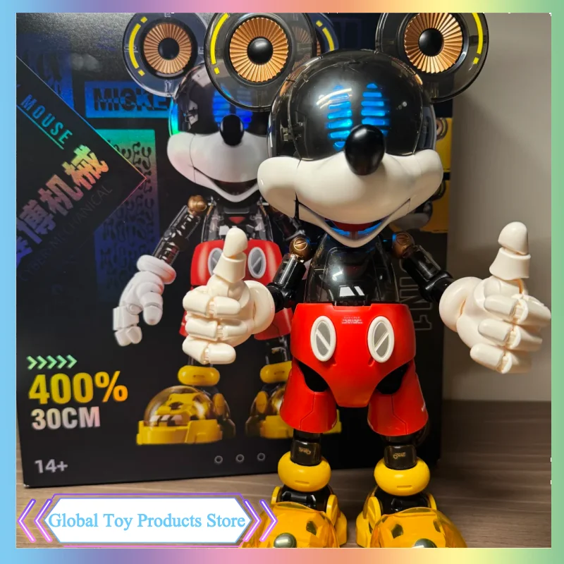 400% mickey mouse montagem modelo kit estilo cyber-punk coleção original figura de ação anime modelo periférico kt brinquedo ornamentos