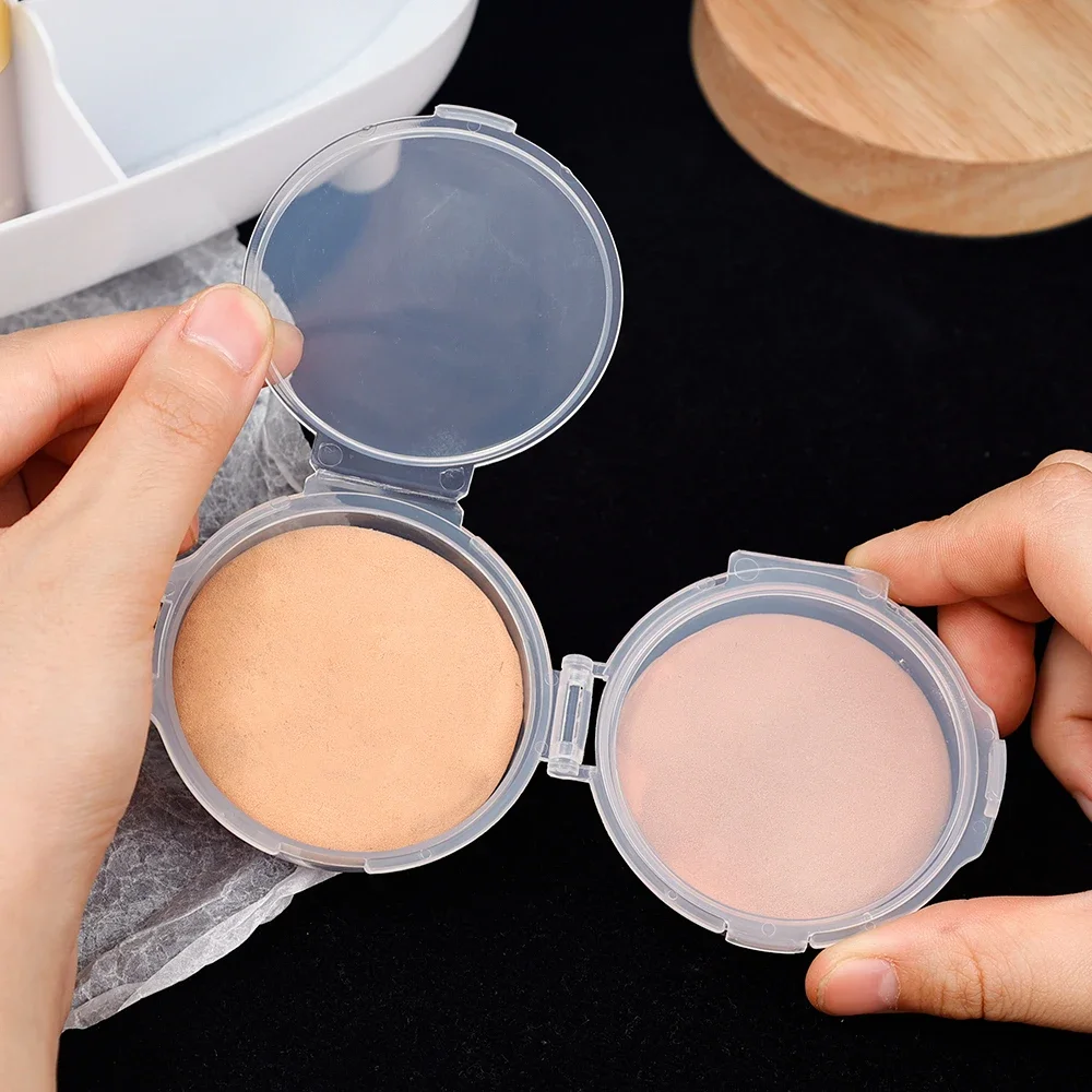 Transparent Powder Puffs 15/20PCS Double-layer Folding Drying Box Storage Case Portable Makeup Sponge Puffs Storage Box Holder