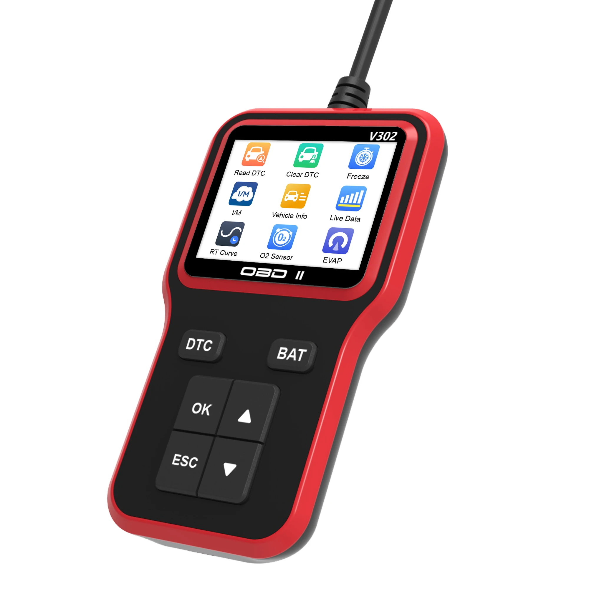 V302 Obd2 أداة تشخيص مسح السيارات المحمولة في الوقت الحقيقي قراءة تيار البيانات تدعم لغات متعددة - تعمل بمنفذ USB