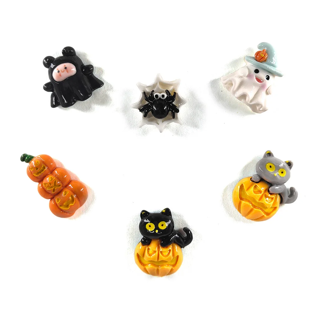 6pcs Halloween Fridge Magnet Spider Ghost Cat Figurine Refrigerator Whiteboard Sticker Diy Decoration Kitchen Accessories