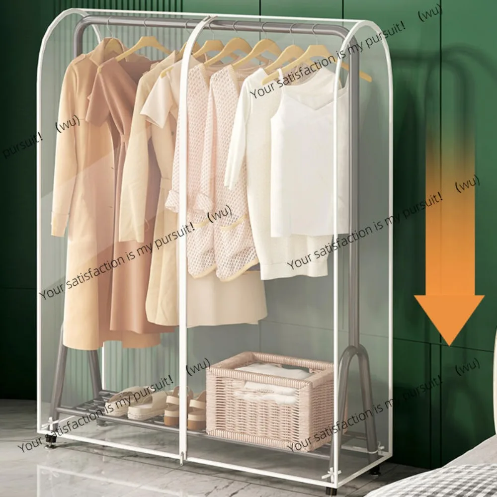 Garment Coating Dust Moisture proof Protection Transparent Square Full Cover for Floor-standing Drying Rack , No Hanger