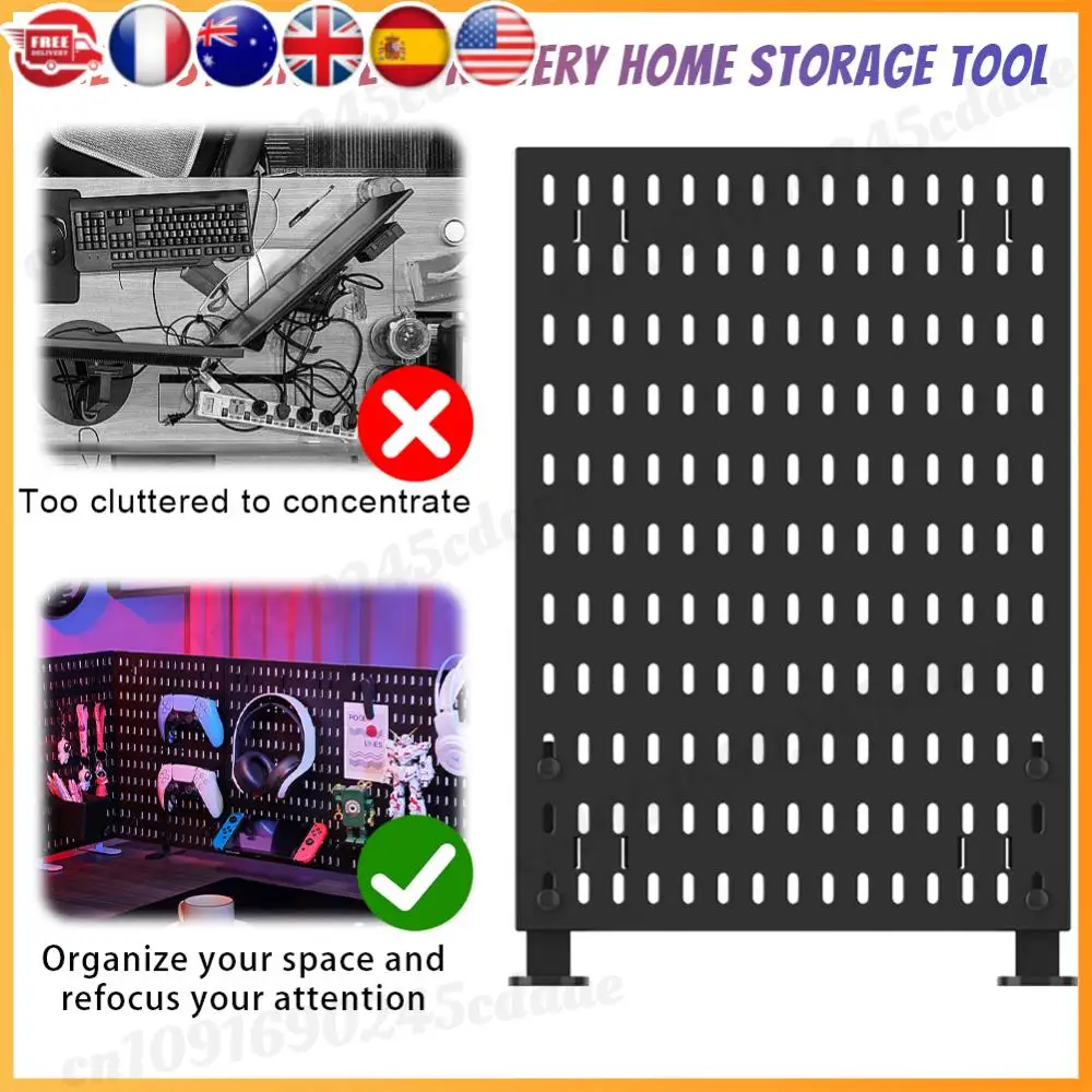 Pegboard Wall Panel Wall-Mounted Peg Board Storage Rack for Study Room Living Room Gaming Room