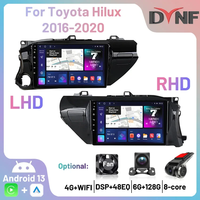 

Авторадио автомобильное радио Android для Toyota Hilux 2016 2017 2018 2019 2020 мультимедиа автомобильный Carplay Android Auto Bluetooth видео