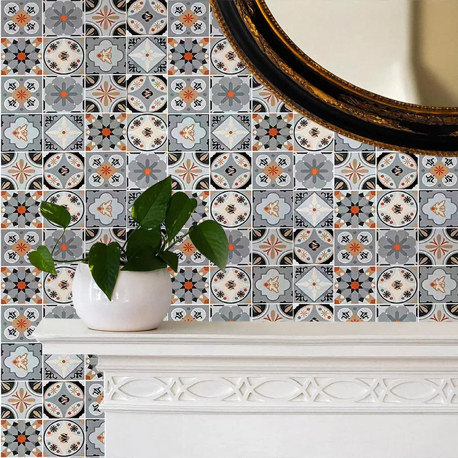DIY Self-adhesive Wallpaper Wall Stickers for Bathroom Stove Kitchen Renovation with Small Tile Patterns and Patterns