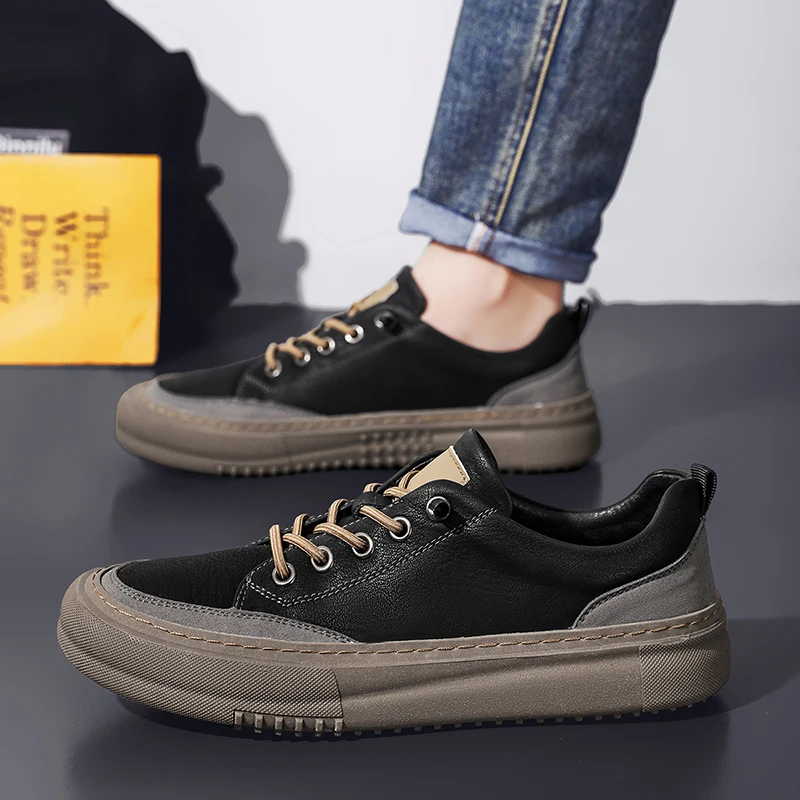 

Men's shoes Handmade Leather Casual Loafers 2025 New Luxury Brand Comfortable Driving Moccasins Flats Shoes men