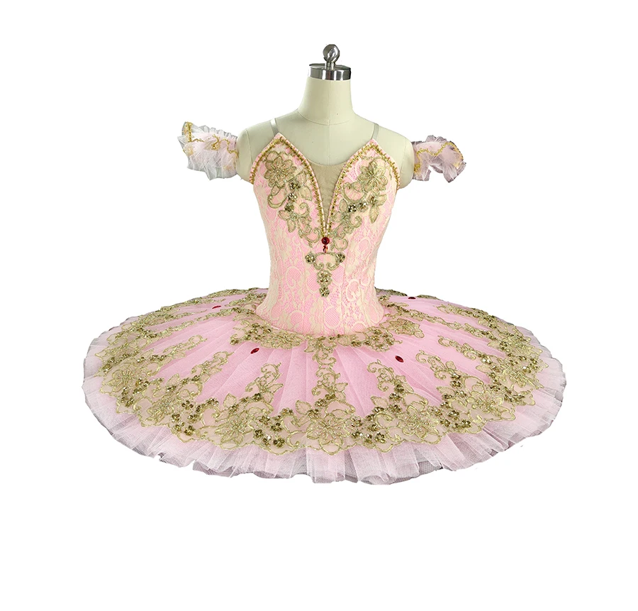 Rosa ouro fada clássico profissional ballet tutu meninas prato tutus adulto bela adormecida panqueca tutu palco traje feminino