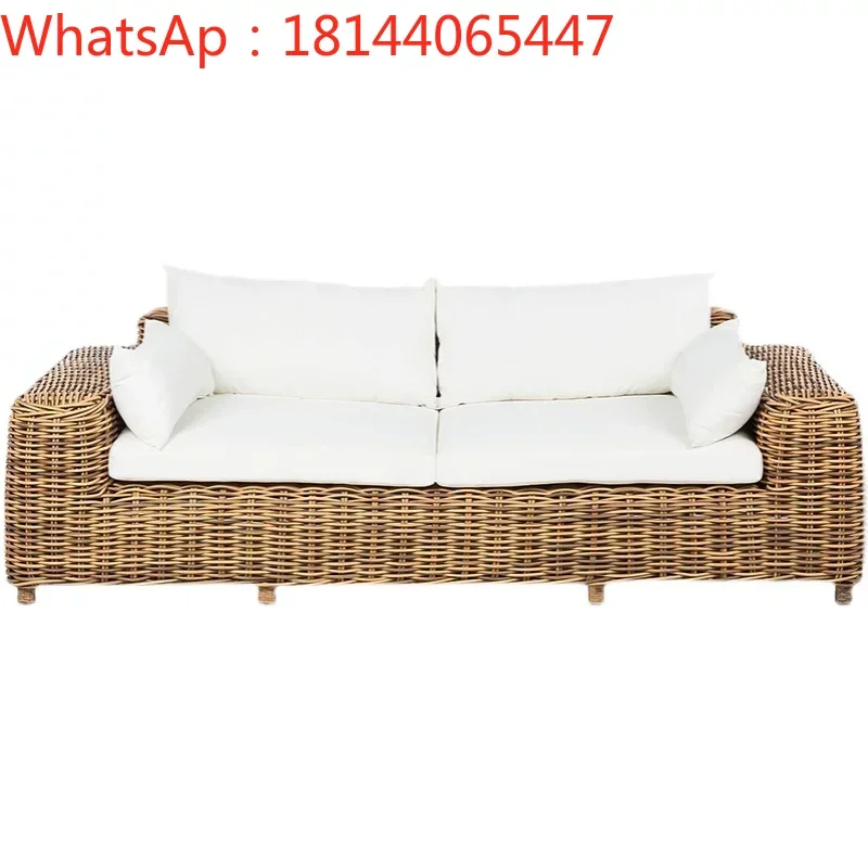 

Custom-made outdoor rattan sofa courtyard leisure balcony rattan chair sunscreen waterproof sun room rattan sofa furniture