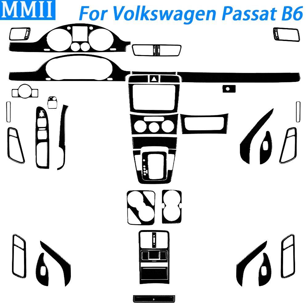 

For Volkswagen Passat B6 2006-2011 Piano Black Gear Shift Air Outlet Window Lift Panel Trim Set Car Interior Accessories Sticker