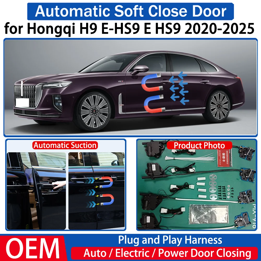 

for Hongqi H9 E-HS9 E HS9 2020-2025 Car OEM Automatic Soft Close Door Electric Suction Kit Auto Power Closing System Plug＆play