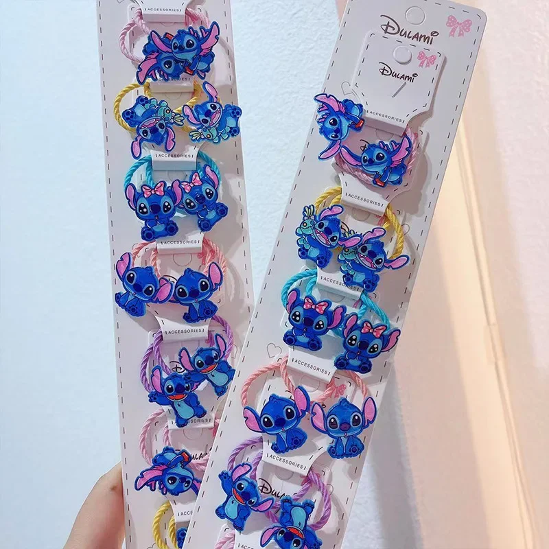 1/5Anime Lilo & Stitch Hair Bands Cartoon Hair Rope for Women Kawaii Stitch Hairpin Rubber Band Hair Accessoires Baby Girl Gifts