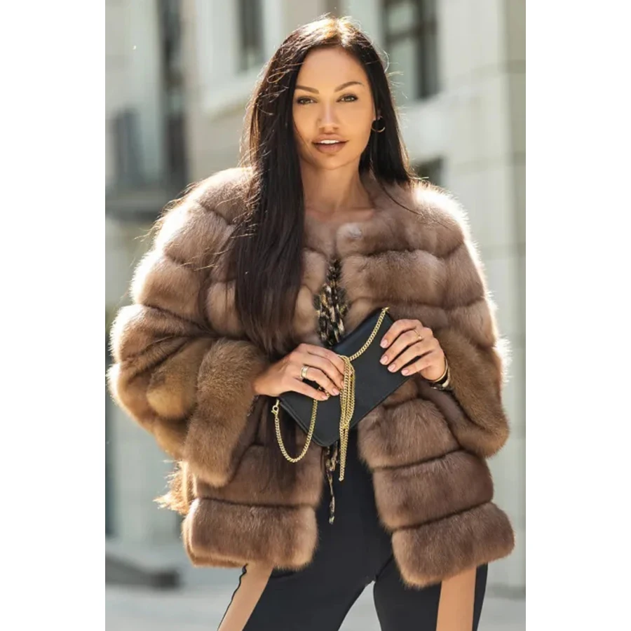 

Ladies Fur Coat 2024 New Winter Real Fox Fur Coat Luxury Brands Women's Clothing Natural Fox Fur Jacket