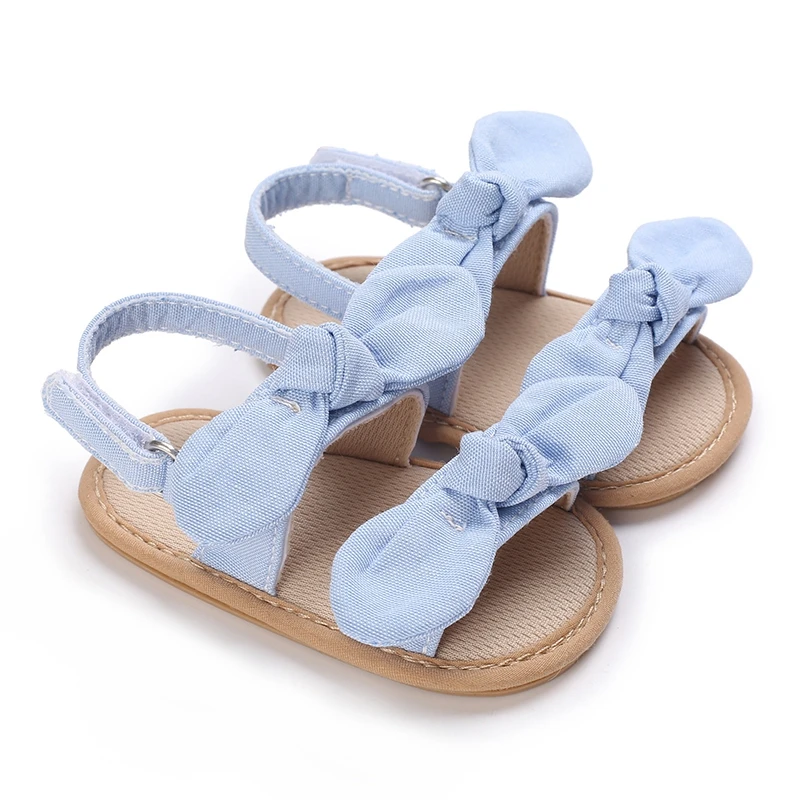 Mubineo Baby Girls Cute Sandals Summer Double Bows Soft Sole Open Toes Flats Walking Shoes for Toddler Newborn