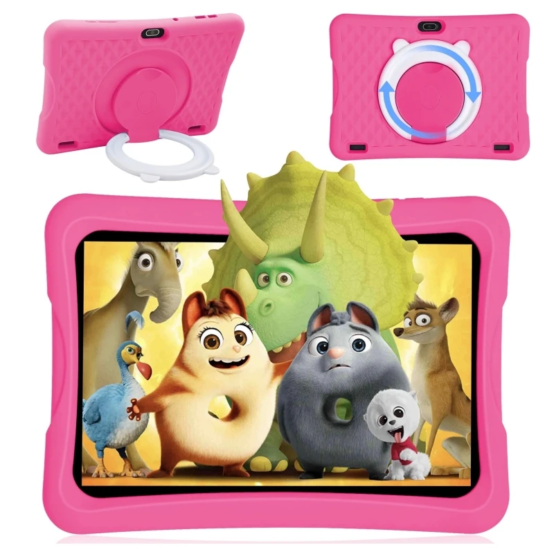 Custodia in silicone regalo Type-C Tablet Android 13 da 10.1 pollici per bambini Allwinner A523 8 core 4 GB RAM 64 GB ROM 1280 x 800 IPS 6000 mAh