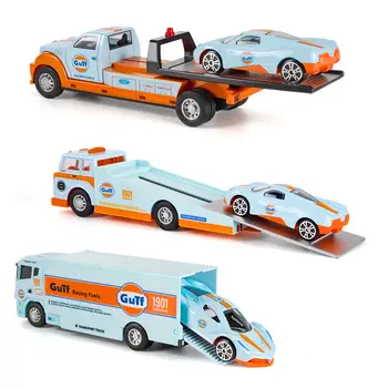 1:64 Piccolo rimorchio per camion portacontainer Gulf versione simulazione modello di auto in lega ornamento giocattolo regalo 10 best sales camion pressofusi - №8