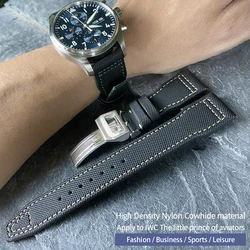 20mm 21mm 22mm High quality Calfskin Leather Nylon Watch Strap for IWC Pilot SPITFIRE MARK 18 Portofino TOP GUN IW3777 Watchband