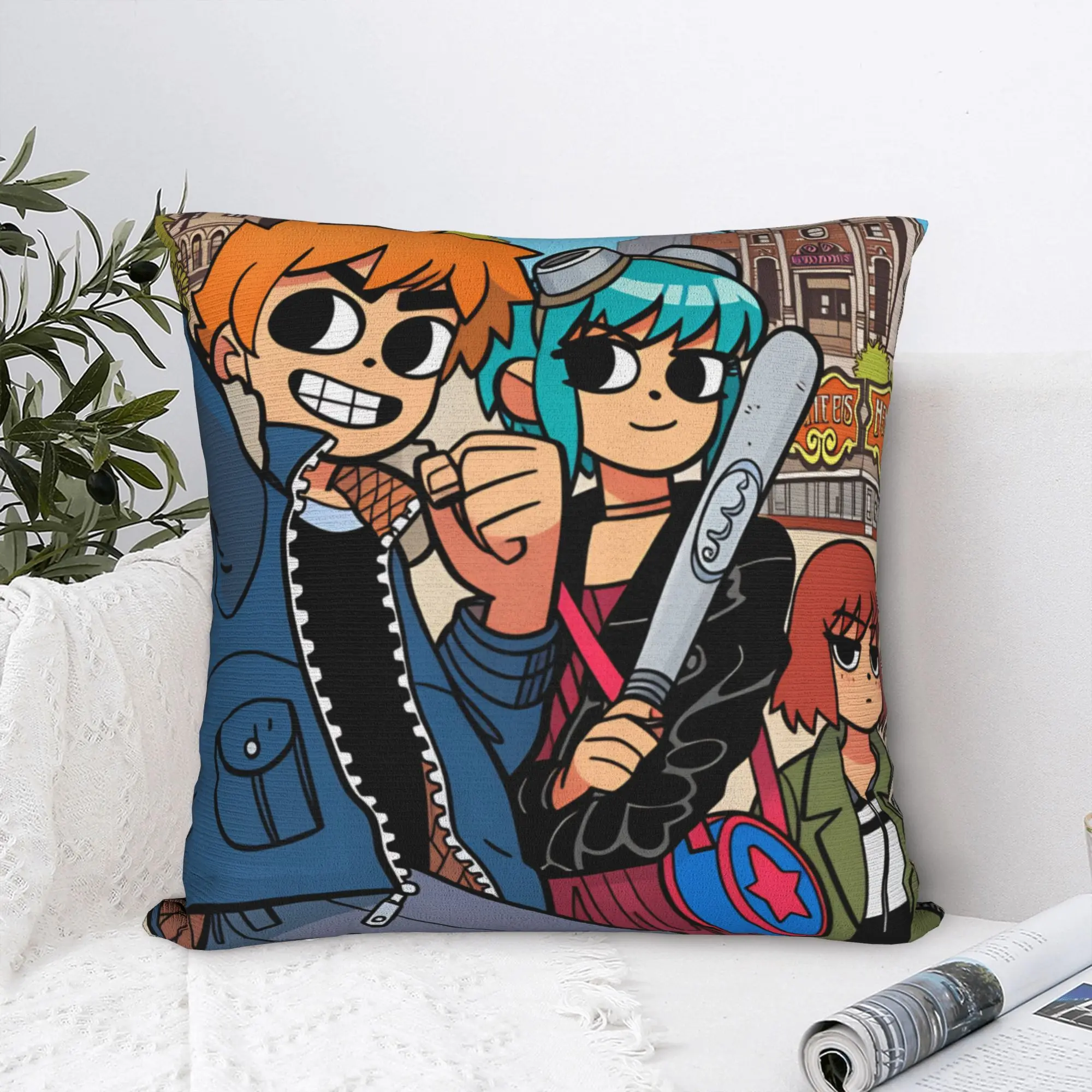 Scott Pilgrim Vs The World Anime Pillow Case  Square Pillow Cover For Wedding Party Home Decor Cute Funny Pillowcases