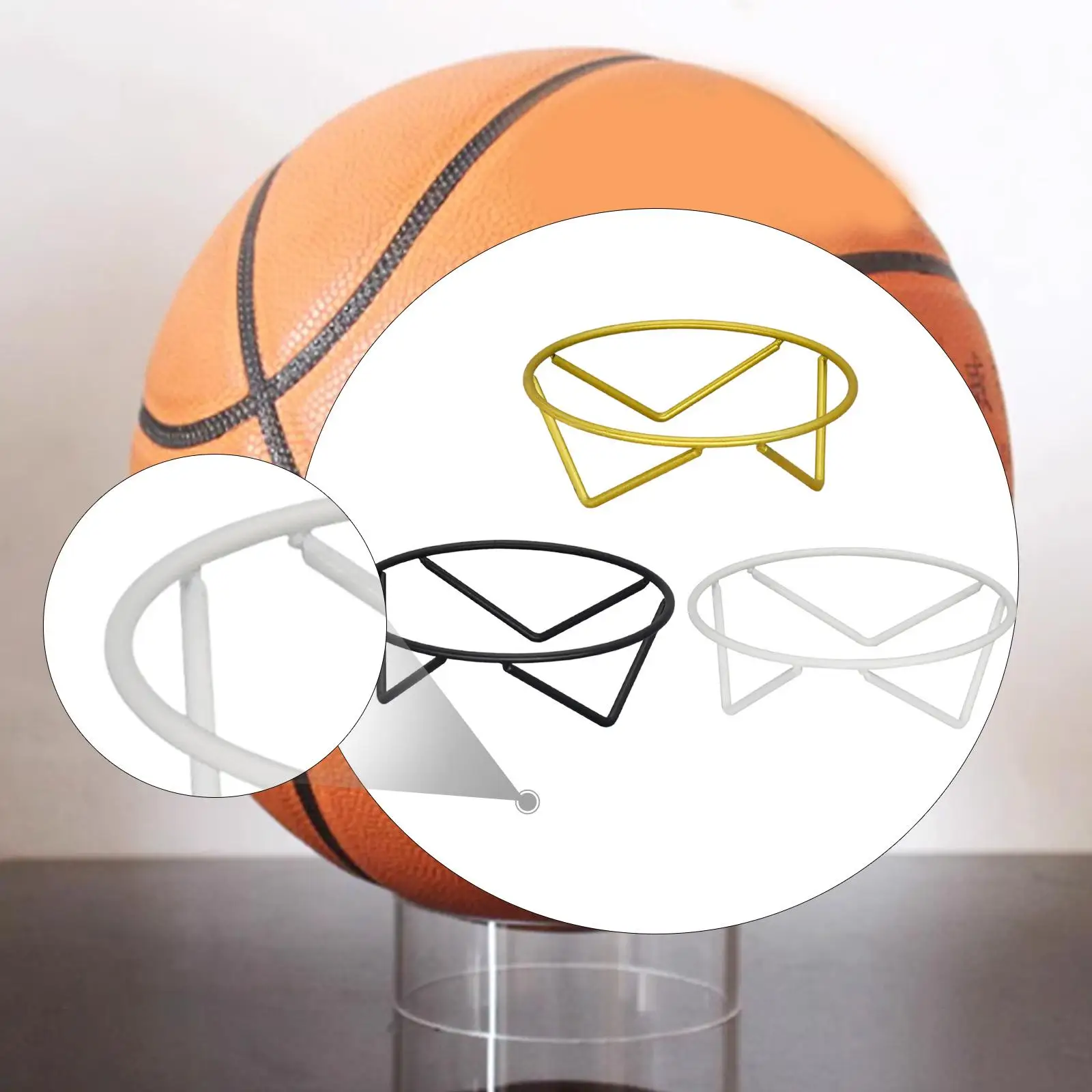 

Ball Display Stand Multipurpose Metal Display Rack Basketball Storage Holder Football Stand for Volleyball Rugby Soccer Desk Gym