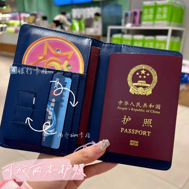 Sailor Moons Passport Wallet - Premium PU Leather Cute Anime Print Travel Document & Boarding Pass Organizer Women & Anime Fans view 6