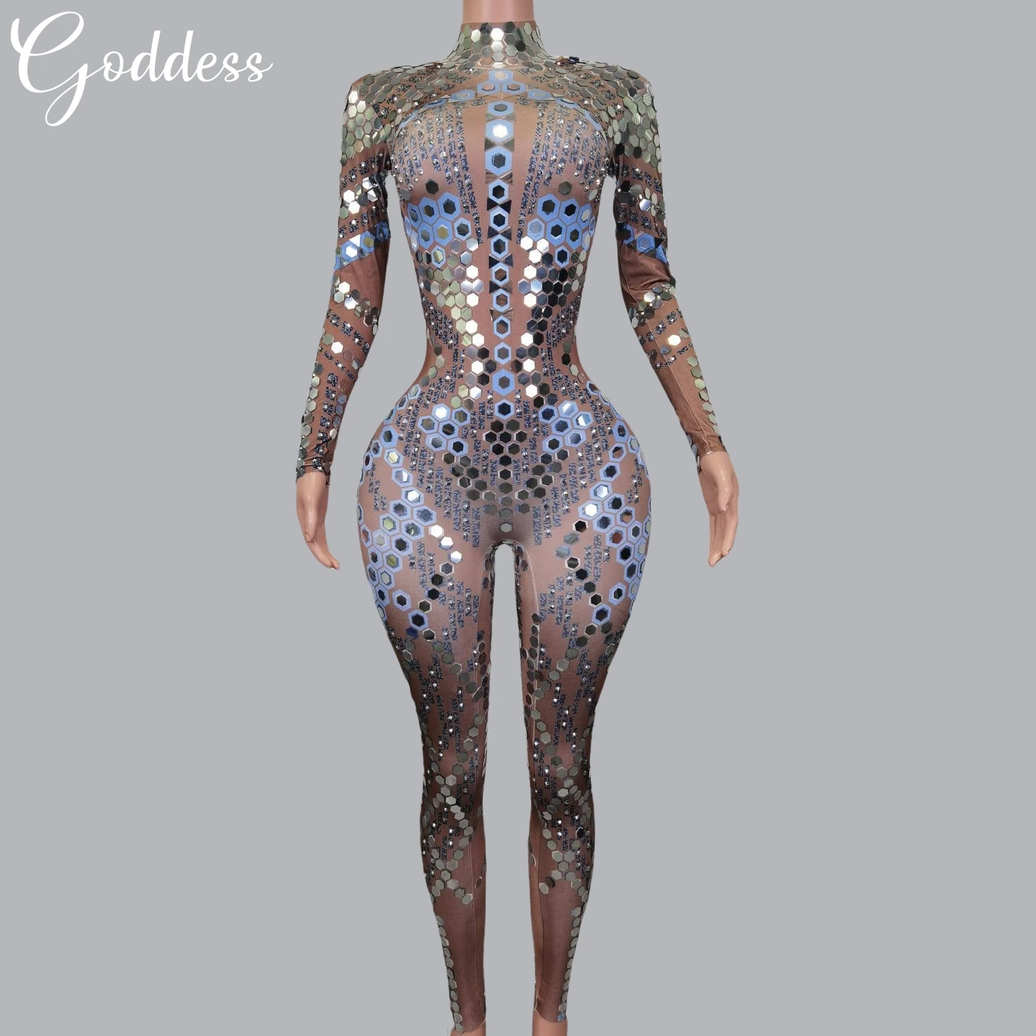 Sequins Stage Wear Spandex Bodysuit Pole Dance Nightclub Prom Sexy Dance Leotard One-piece Dance Wear Gala Carnival Shuilifang