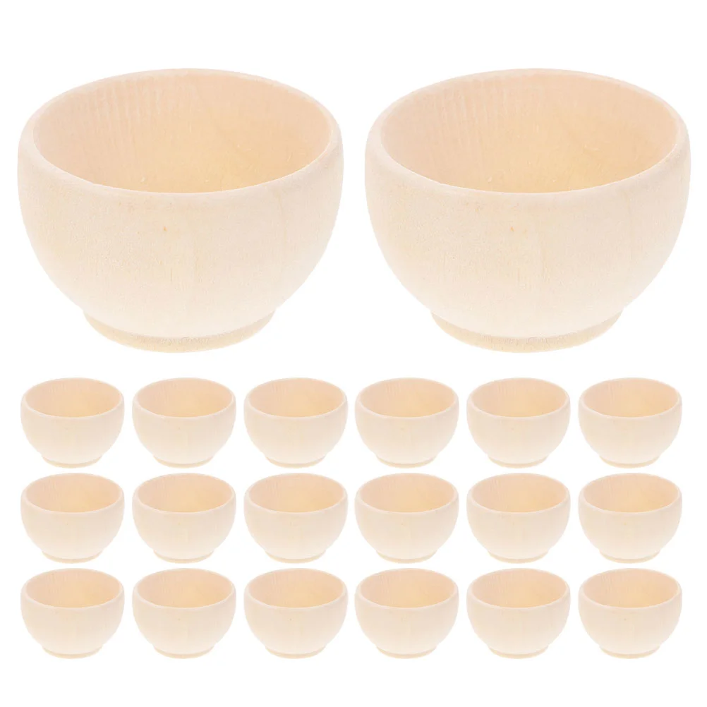 

20PCS Wood Craft Bowls Unfinished Small Wooden Bowls for Decor Projects Wedding Party School Activities