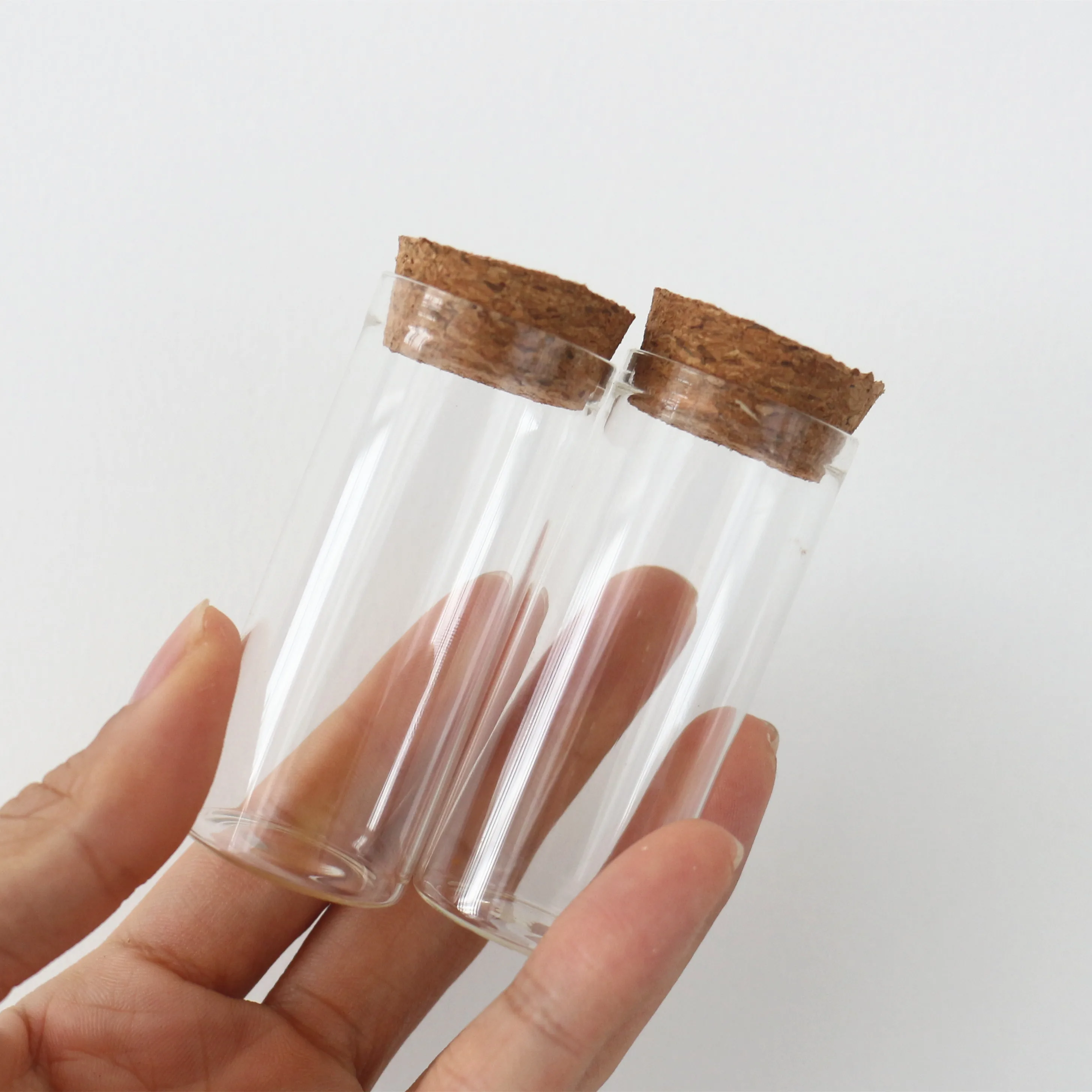 

50 pcs/lot 26*30*70mm 30ml Glass Bottle Glass Jars Cork Stopper Spicy Storage Bottle Container Mini Vials DIY Craft Test Tube