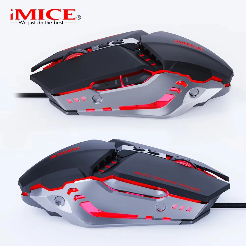 IMICE T80-Souris optique de jeu, filaire, USB, LED colorée, 3200 ug, pour ordinateur de bureau, portable, PC