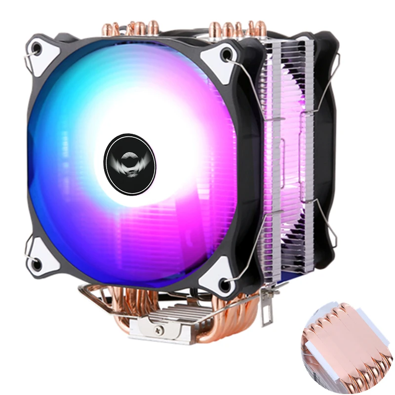 

CPU Cooler 6 Heat Pipes Cooling Fan 3/4Pin PWM Radiator PC For Intel LGA 2011 1700 1200 1150 1151 1155 1156 X79 X99 AM3 AM4 AMD