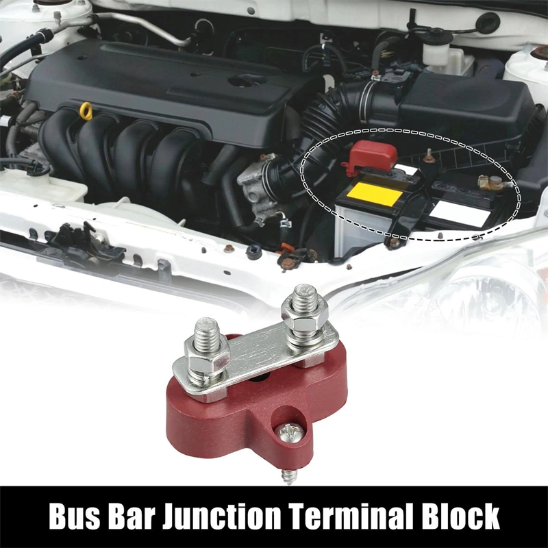 

Terminal Block Studs 1/4" M6 Junction Block Bus Bar Insulated Dual Heavy Duty Power Distribution Stud for Car Truck RV Boat