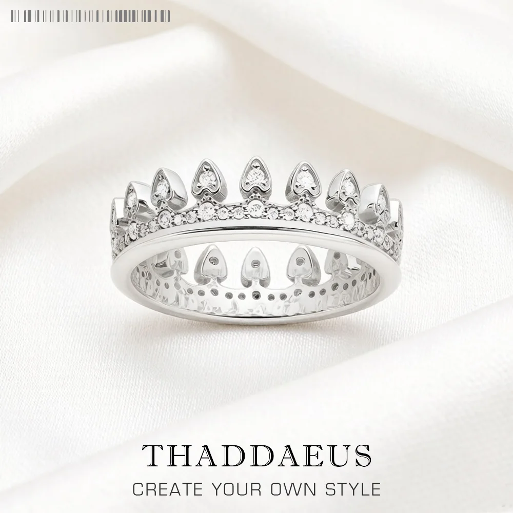 Ring Queen Crown Royal Fine Jewerly For Women 2023 Summer Brand New Romantic Gift In 925 Sterling Silver