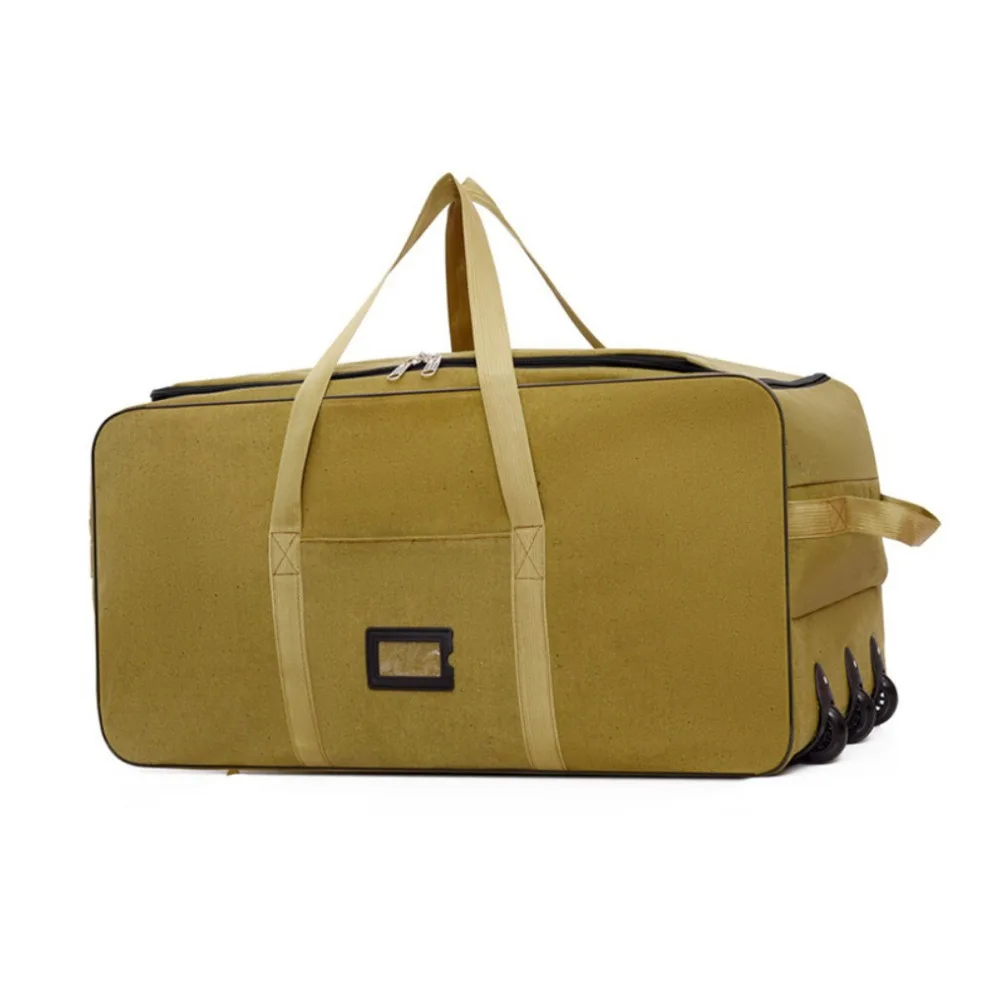 

Foldable Weekend Travel Bag Multiple Compartments Waterproof Trolley Backpack with Detachable Wheels Large Capacity