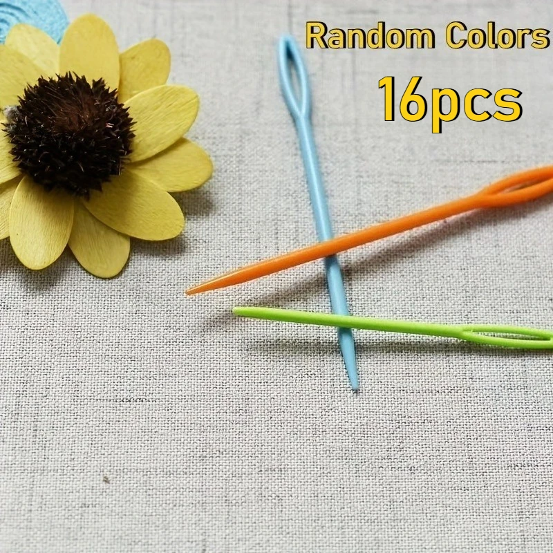 16pcs Creative Hair Braiding Tools, Colorful Threaded Hair Pins with Needle Design for Easy and Fast Hairstyling - Random Colors