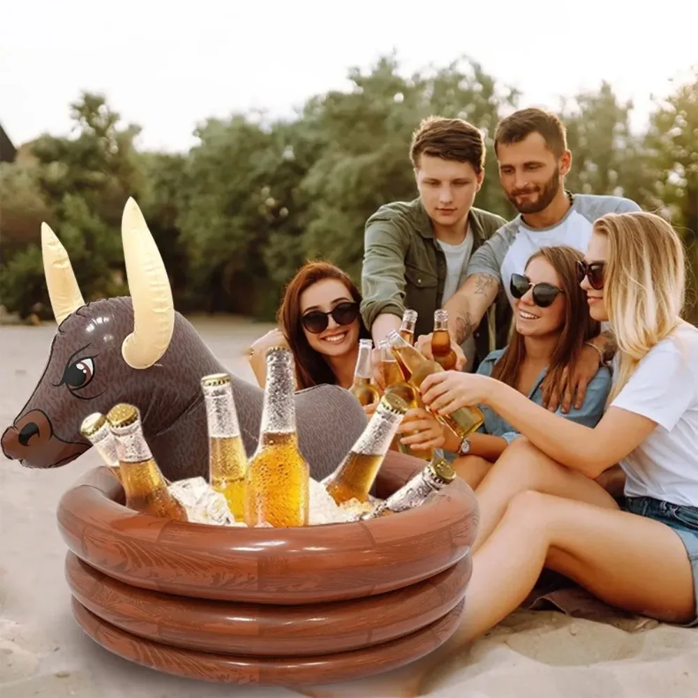 Outdoor Interactive Game Inflatable Ice Bucket Collar Beach Party Food Preservation Tray Swimming Pool Floating Beverage Ice Bar