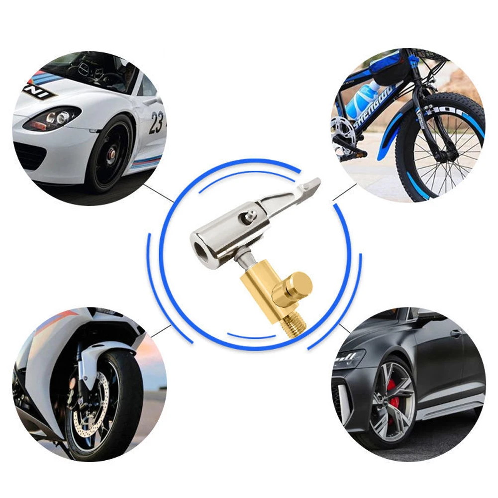 Portable Car Tire Air Inflatable Pump Connector Chuck Compressor can be deflated Tire Inflator Tire Chuck for Hose Repair