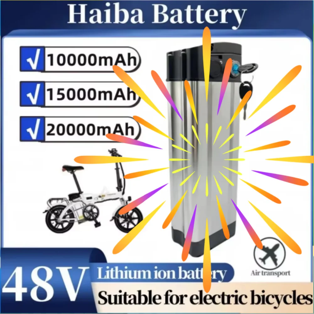 Haiba 48V Rechargeable Lithium-Ion Battery Pack High-Power 1000W with Charger 10Ah/15Ah/20Ah 18650 Battery for Electric Vehicles