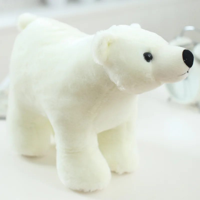 [Engraçado] 35cm pelúcia recheado brinquedos simulação animal lindo urso branco PP algodão macio recheado i-interativo para crianças presente de Natal