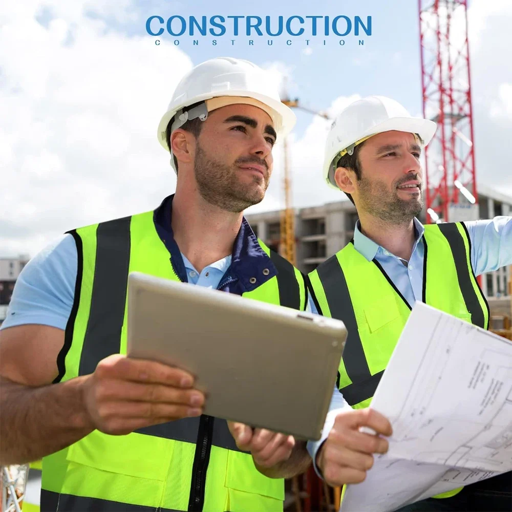 Chaleco de seguridad reflectante de alta visibilidad para hombres, ropa de trabajo de protección de seguridad, ropa de construcción Hi Vis