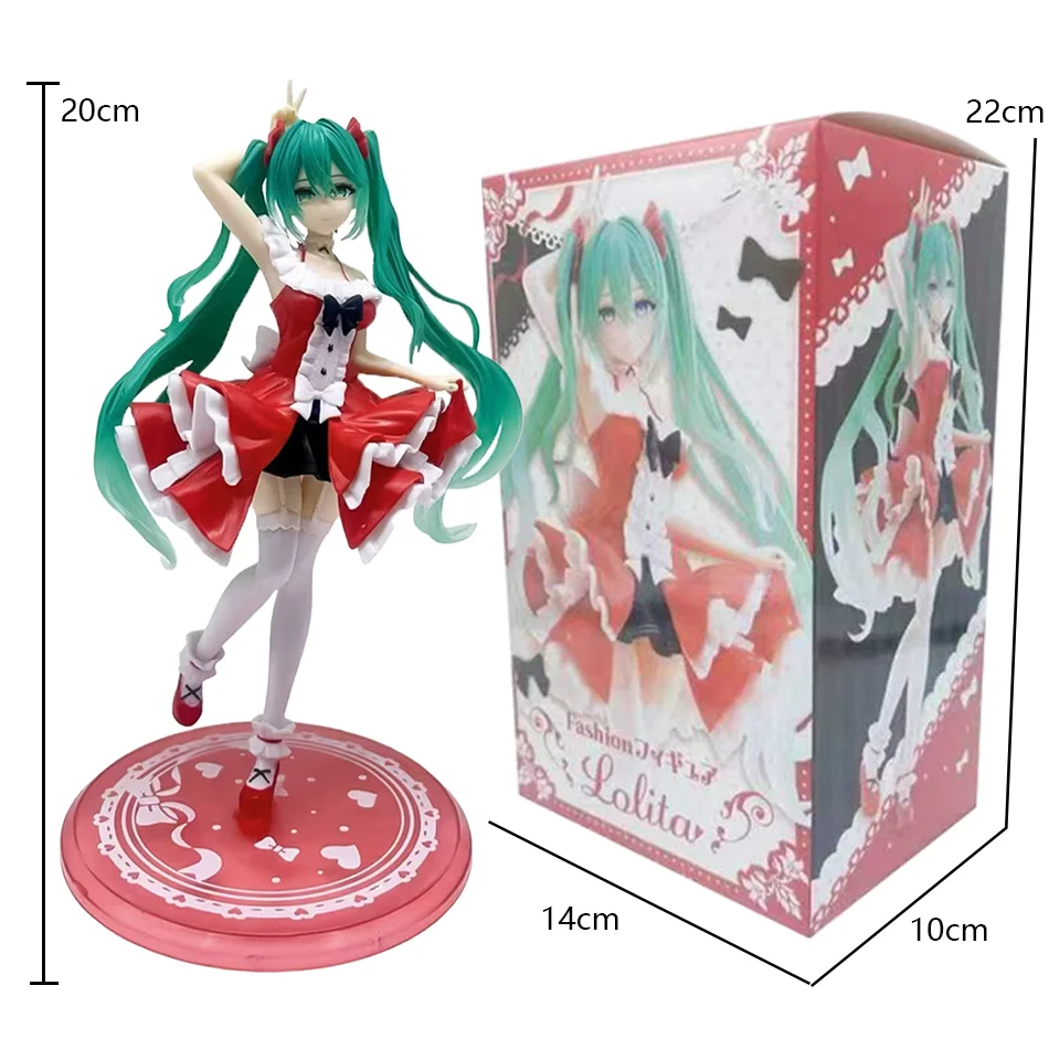 Hatsune Miku Lolita, colección de Anime de moda, modelo lindo Kawaii, adornos de escritorio, juguete