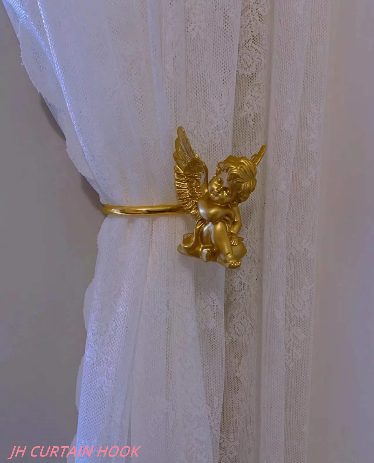 2Pcs Classic Angel Curtain Tieback Holder Hooks Tie Backs Bedroom Living Curtain Decoration Accessories Holdback Curtain Hooks