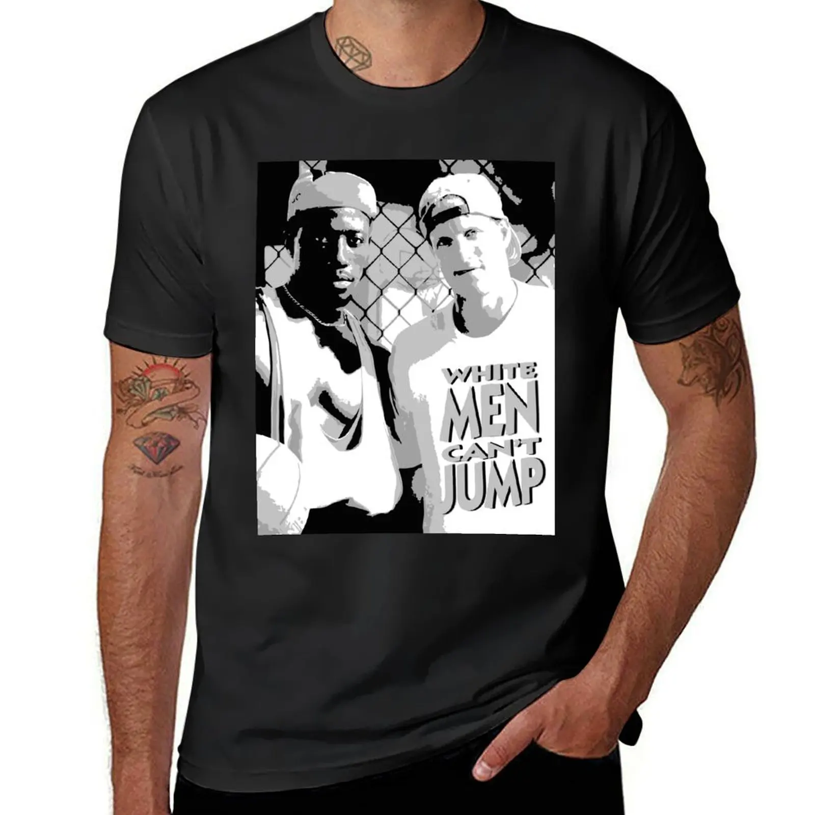 

White Men Can't Jump - Stencil Style T-Shirt animal prinfor boys T-shirts oversize vintage anime shirt men t shirts