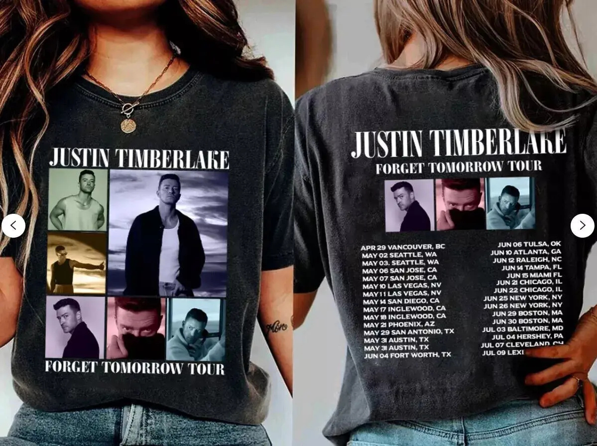 2024 Justin Timberlake Tour Shirt, Forget Tomorrow World Tour Shirt, Unisex Grap