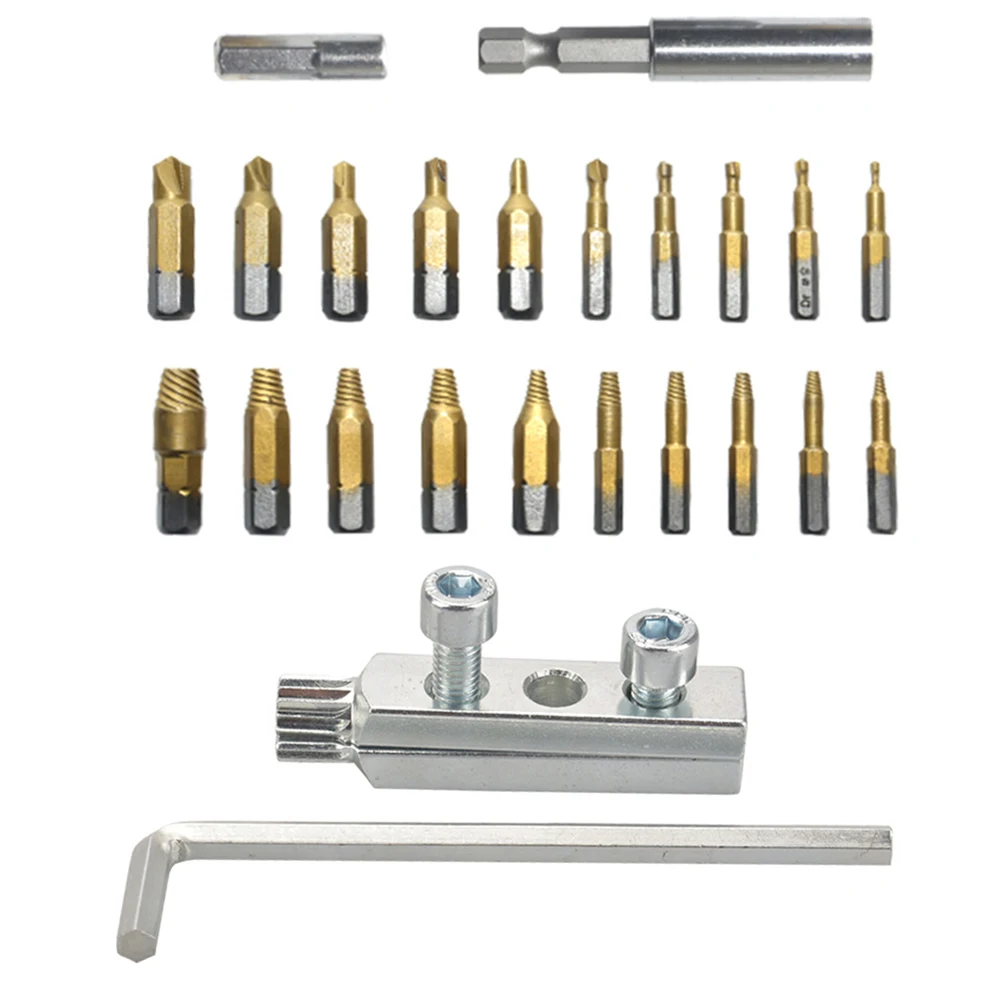 

Drill Bit Extractor Bolt Extractor Set For DIY Projects Rust Resistant Material User-friendly Operation For Different Bolt Sizes