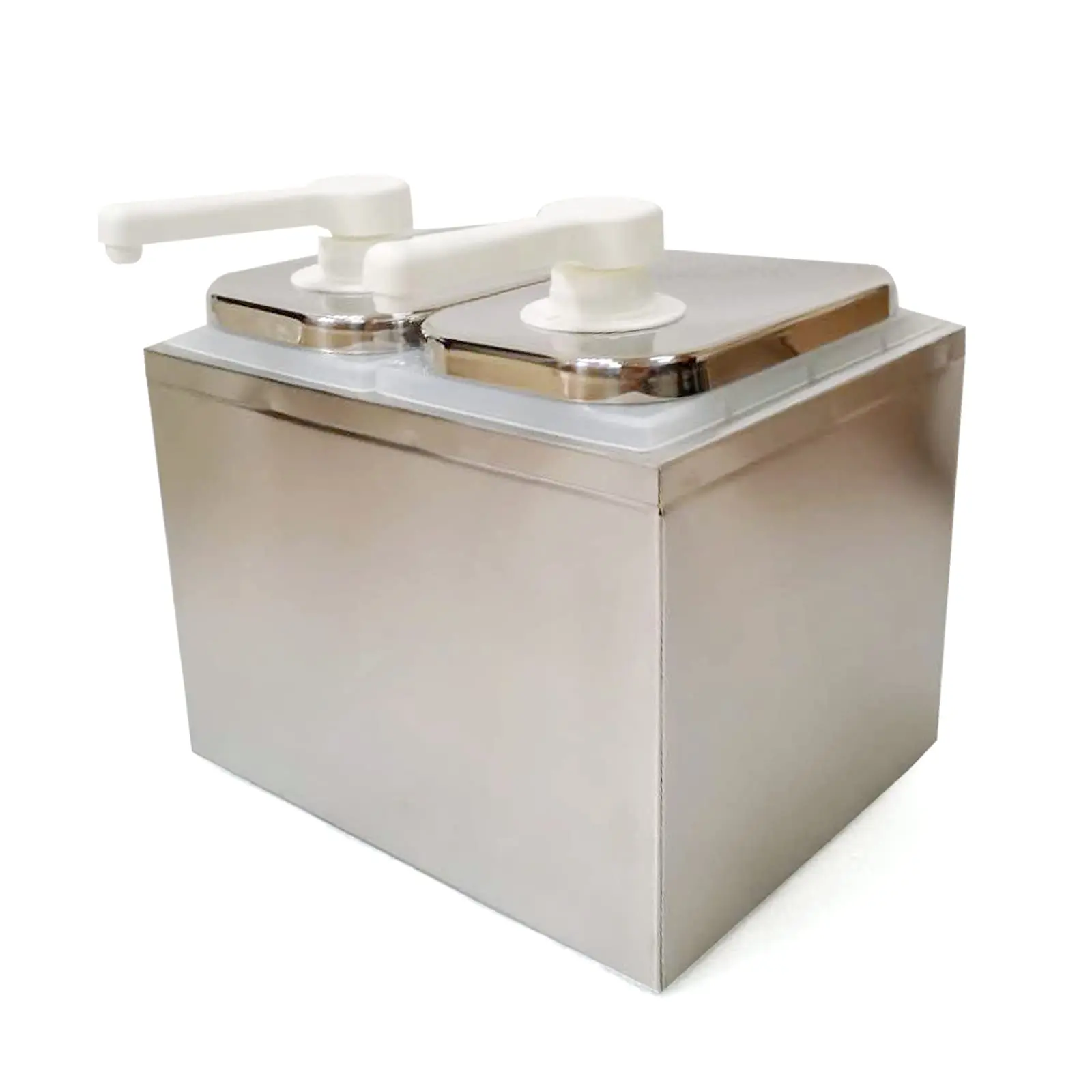 

DYRABREST Condiment Pump Station 4L Sauce Dispenser Pump Double Head Stainless Steel Ketchup Mustard Dispenser Restaurant Condim